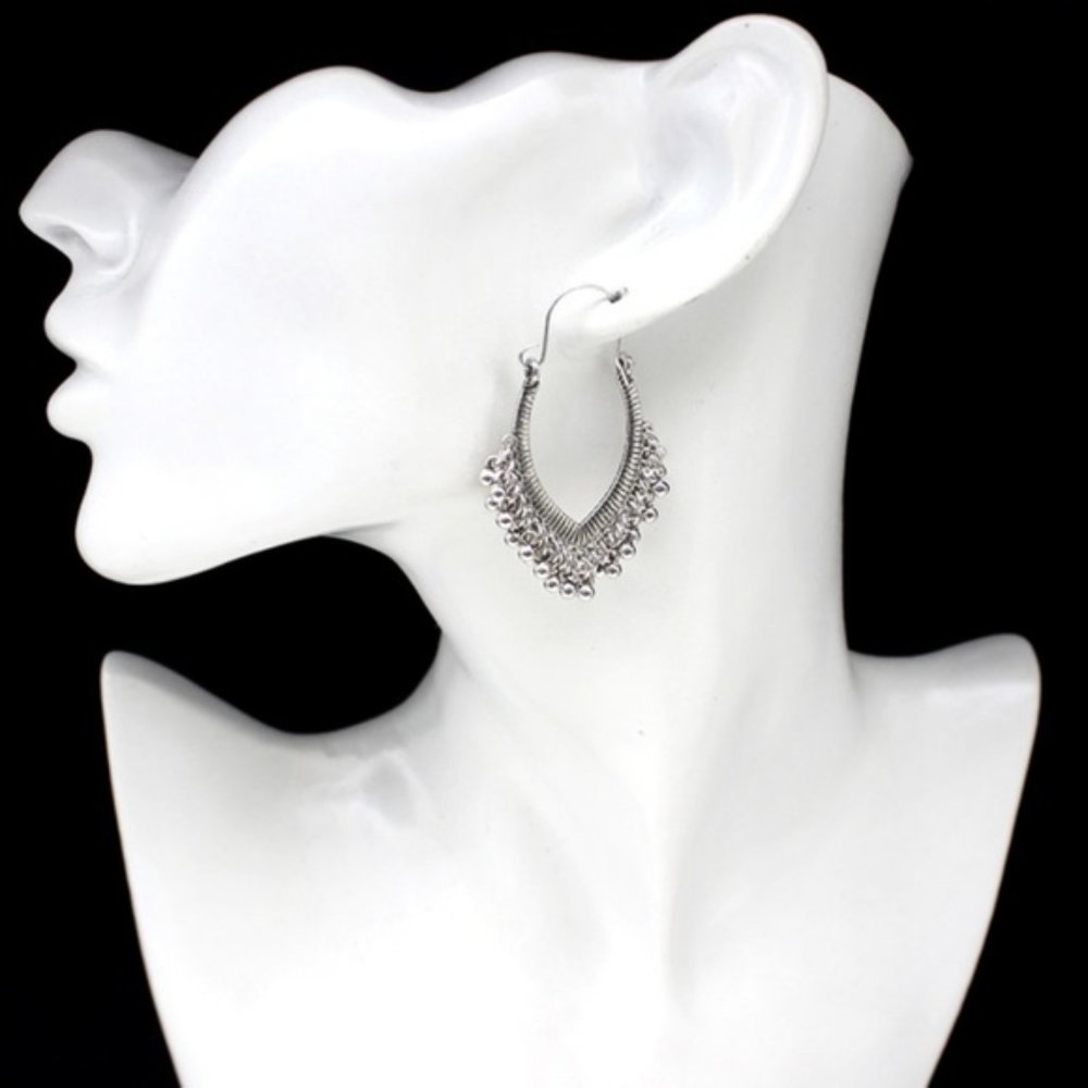 5 for $25 Silver Color Boho Statement Earrings - Picture 6 of 6